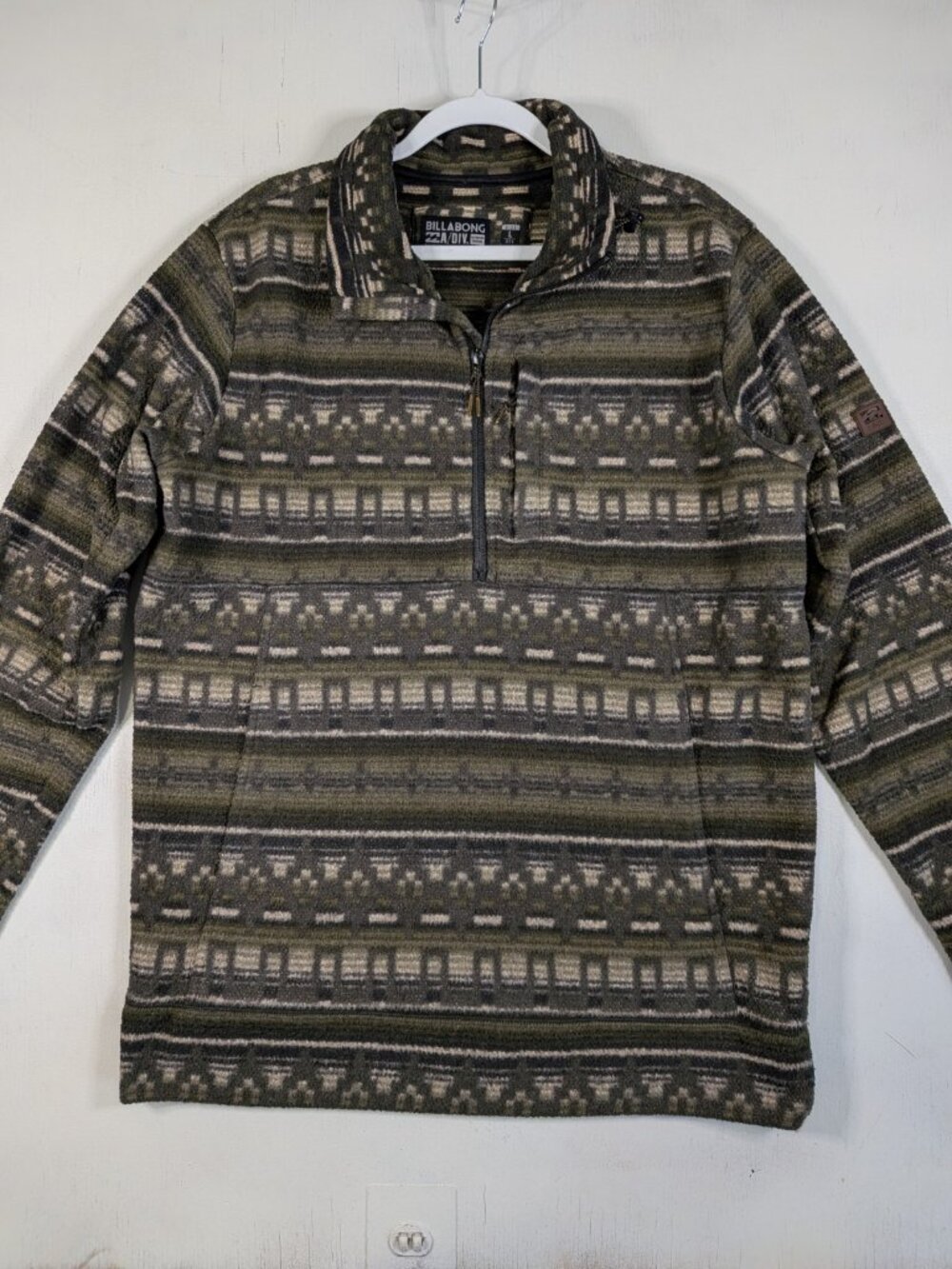 Billabong Adventure Division Boundary Half Zip Aztec Print Fleece Pullover Sz L